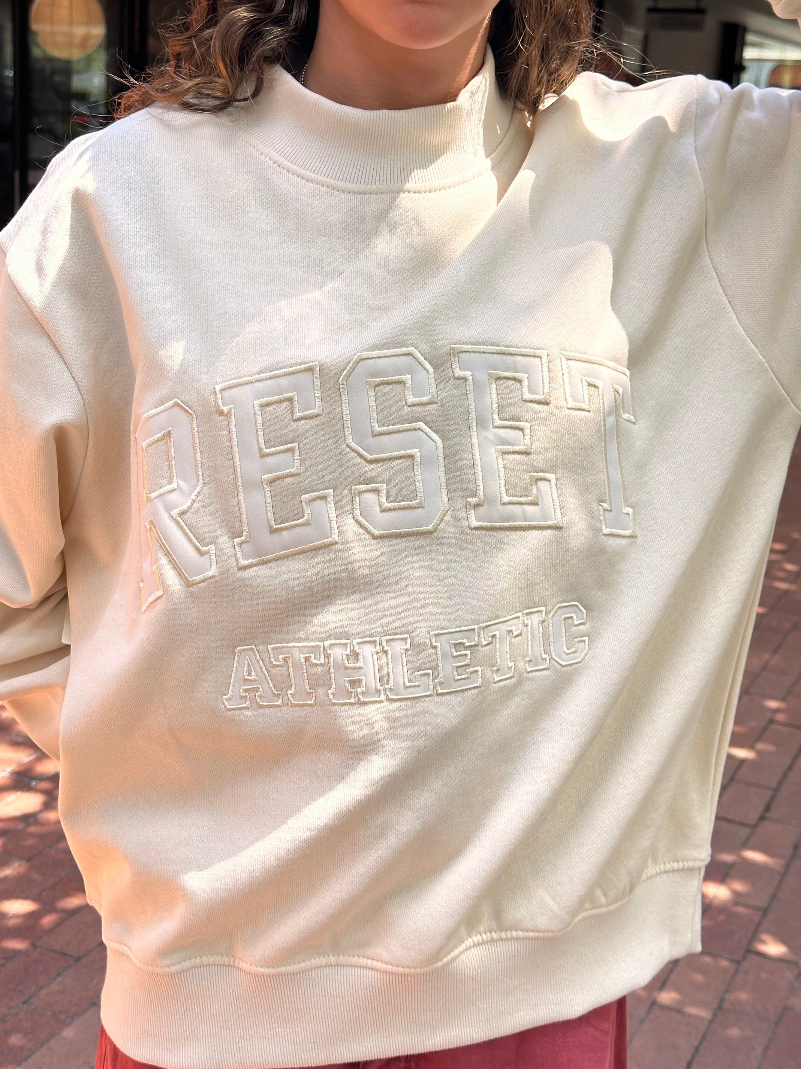 Reset Mock Neck Sweatshirt - Vanilla