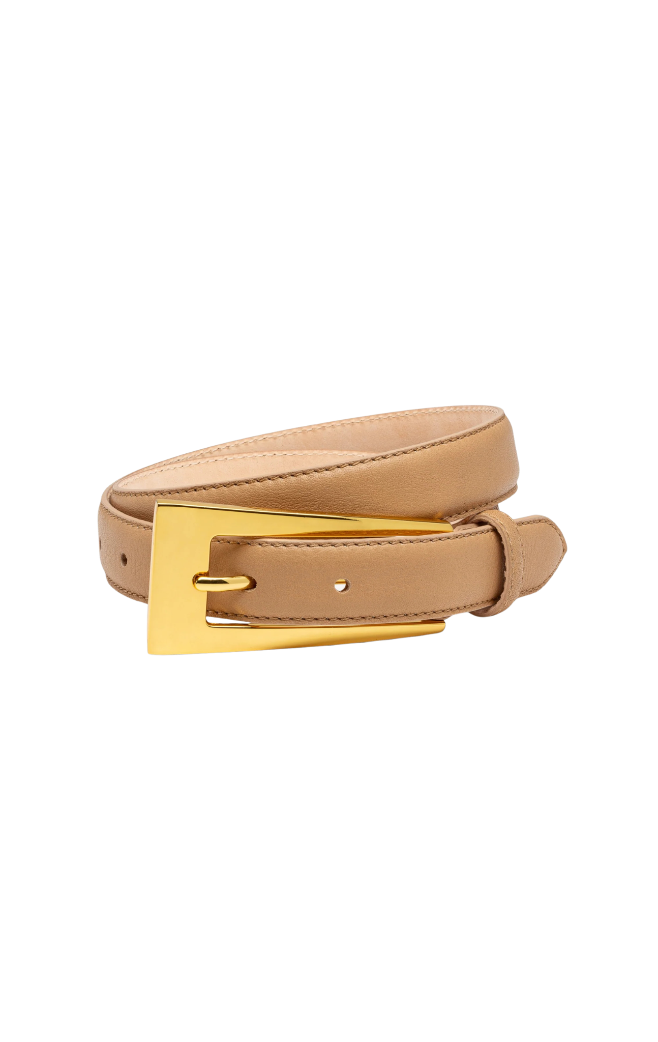 No. 10 Belt in Almond/Gold