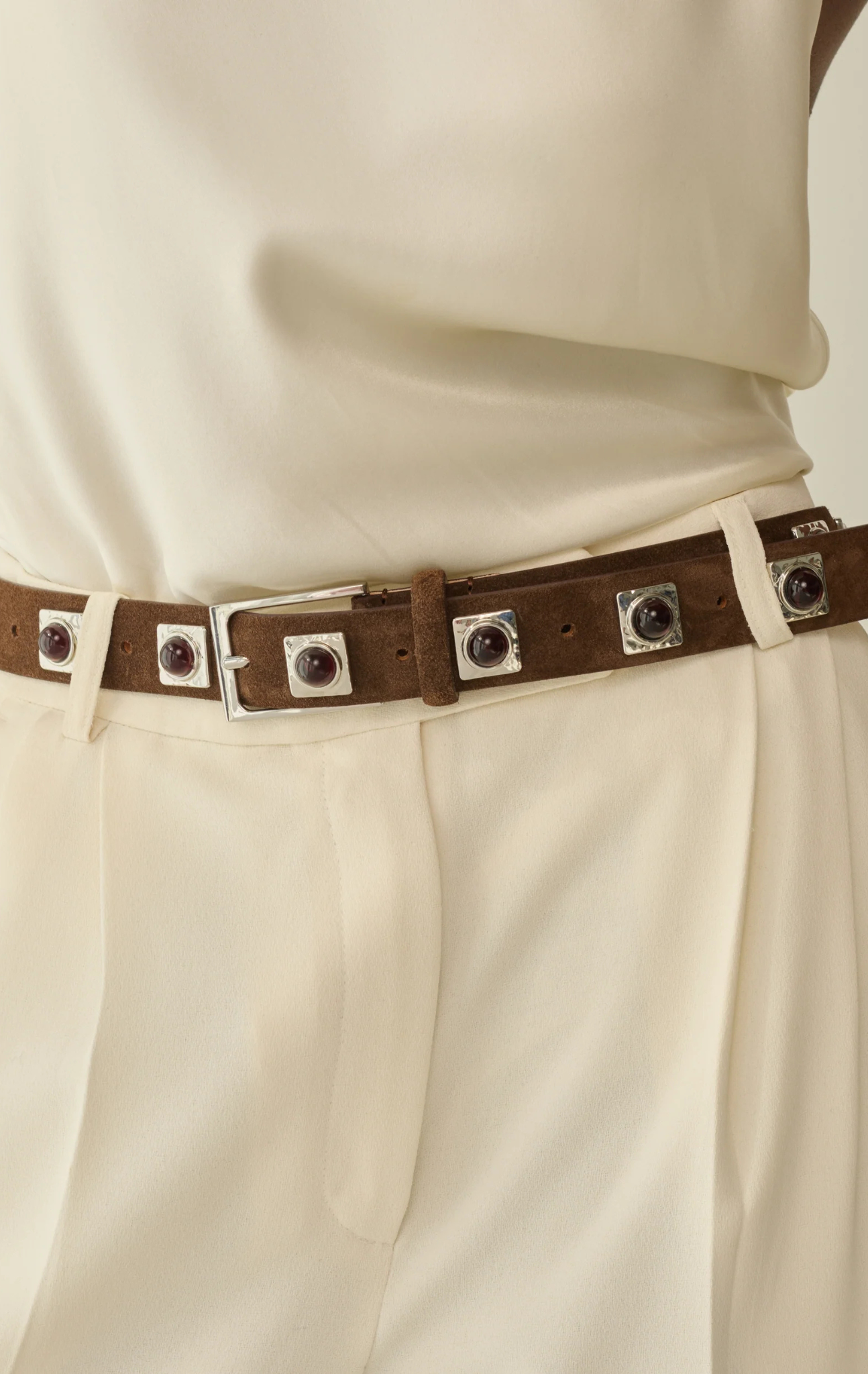 No. 2 Belt in Chocolate/Silver