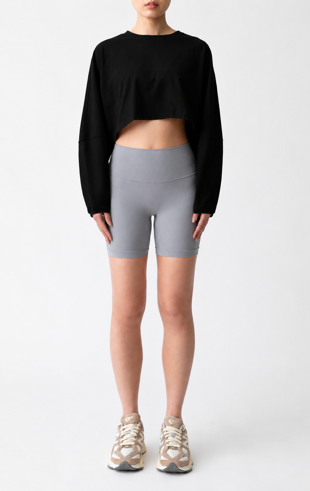 Xandra Crop Long Sleeve Tee Onyx