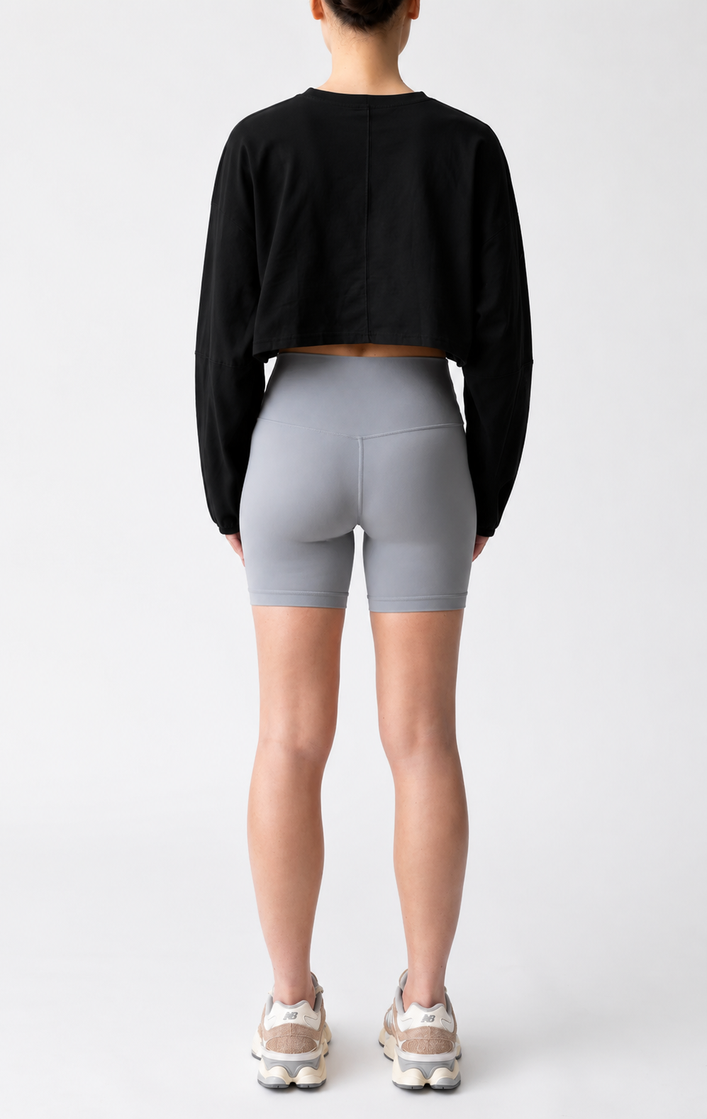 Xandra Crop Long Sleeve Tee Onyx