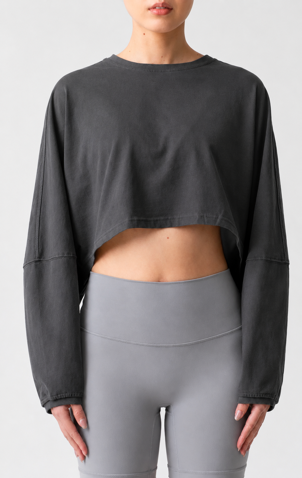 Xandra Crop Long Sleeve Tee Thunder