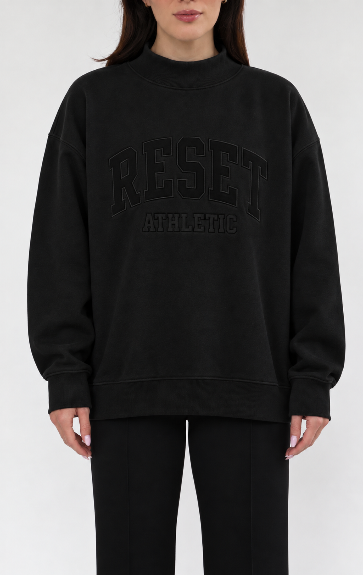 Reset Mock Neck Sweatshirt - Onyx